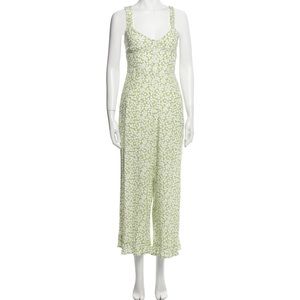 Faithful The Brand Lea  green and white jumpsuit